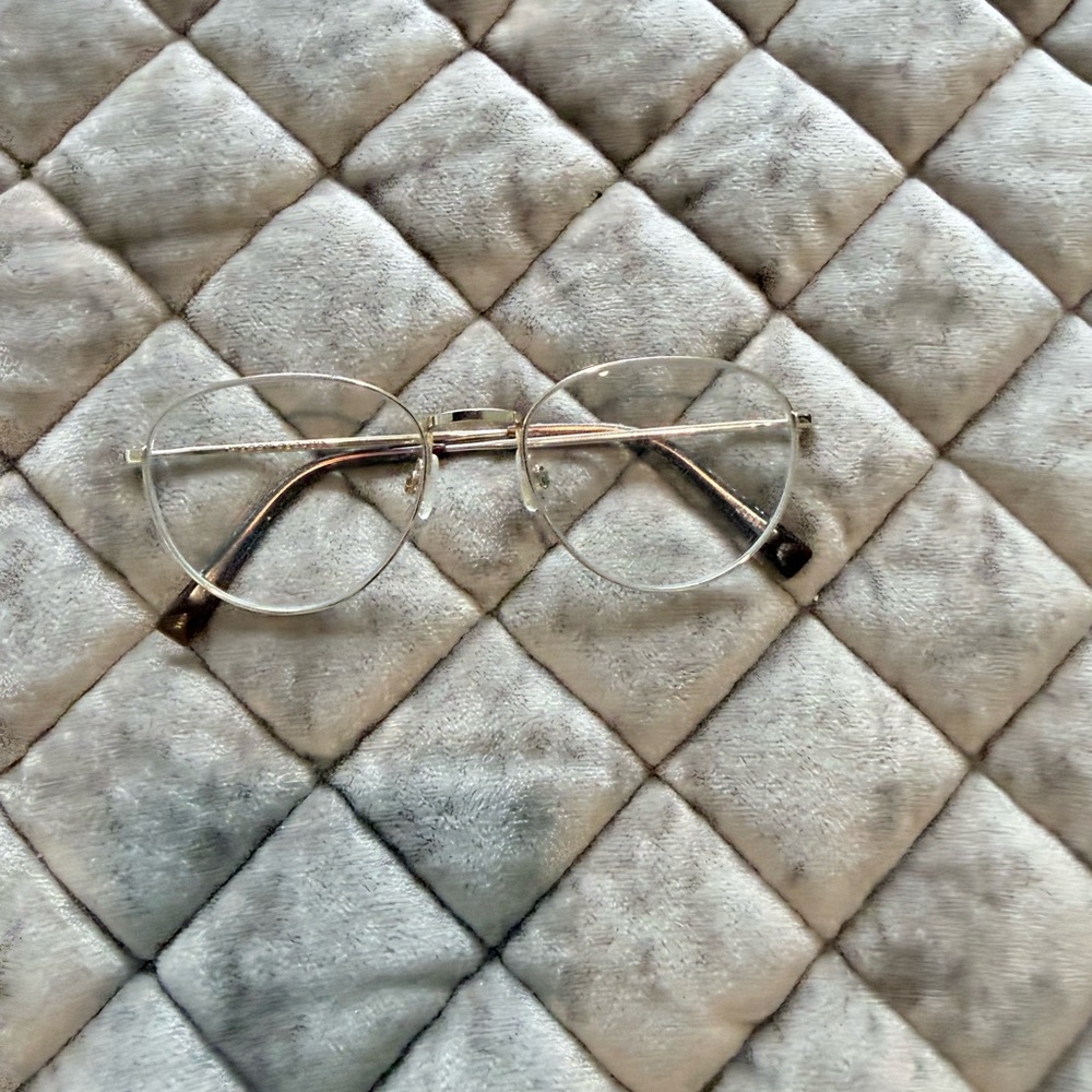 Warby Parker Clear Round Metal Glasses with Gold Temples